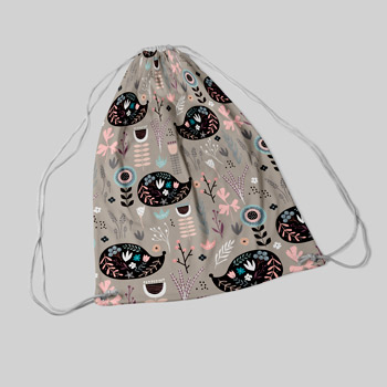 backpack of cotton with woodland digital print