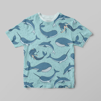 Shirt mit Meerjungfrau Muster